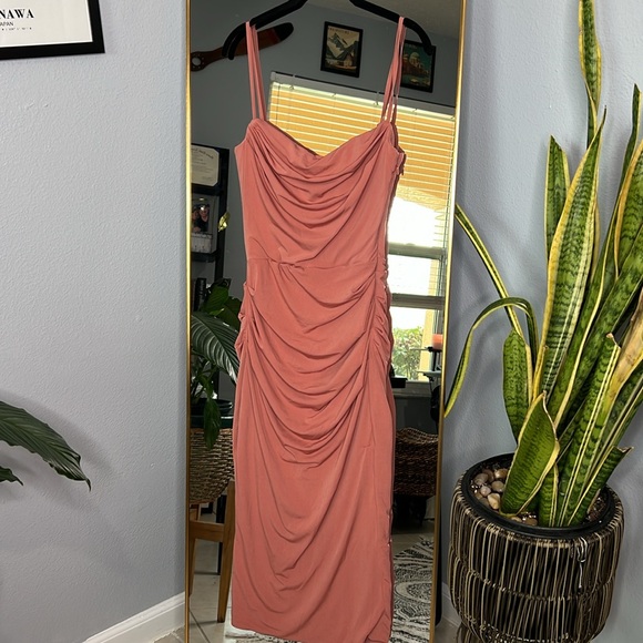 House of CB 'Marciella' Rose Draped Corset Midi Dress NWOT - Picture 6 of 9